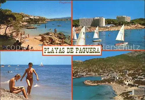Paguera Mallorca Islas Baleares Strand Segelboote Kat. Calvia
