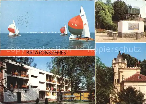 Balaton Plattensee Ferienheim Burg Denkmal Segelregatta Kat. Ungarn