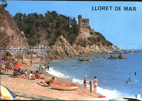 Lloret de Mar Strand mit Burg Kat. Costa Brava Spanien