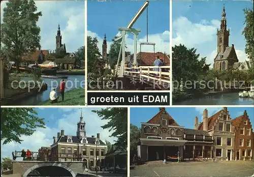 Edam Kirche Kanal Bruecke Kat. Edam