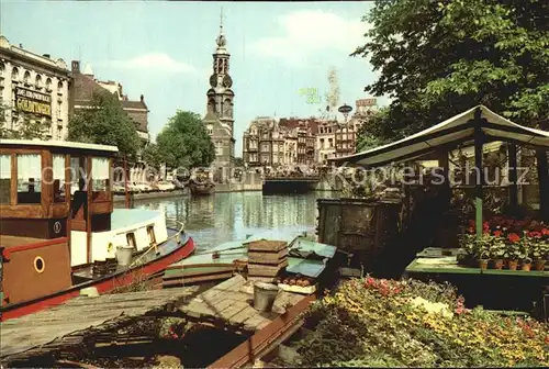 Amsterdam Niederlande Blumenmarkt beim historischen Singel Minzerturm Kat. Amsterdam