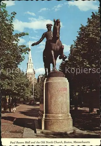 Boston Massachusetts Paul Revere Mall Old North Church Kat. Boston