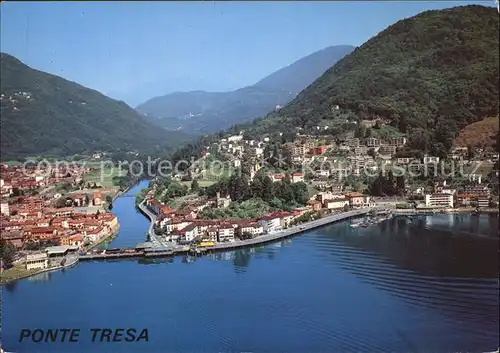 Ponte Tresa Lago di Lugano Fliegeraufnahme