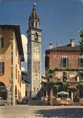 Ascona TI Dorfpartie mit Kirche Kat. Ascona