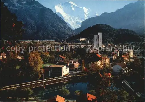 Interlaken BE Stadtblick mit Jungfrau Kat. Interlaken