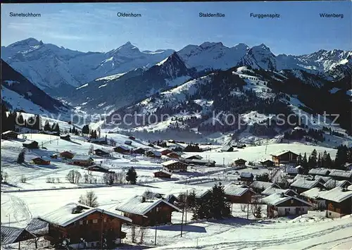 Schoenried mit Sanetschhorn Oldenhorn Furggenspitz Witenberg Kat. Schoenried