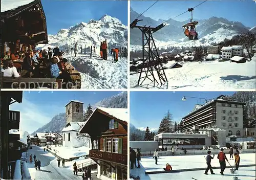 Adelboden Dorfpartien Sessellift Eisbahn Kat. Adelboden