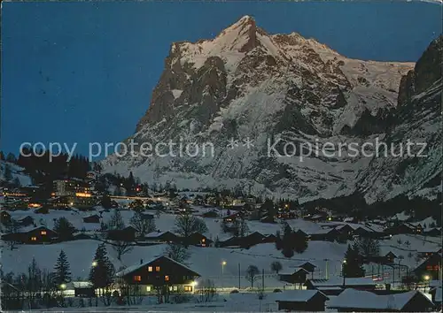 Grindelwald bei Nacht mit Wetterhorn Kat. Grindelwald