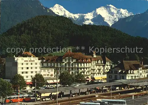 Interlaken BE Bahnhofplatz Moench Jungfrau Kat. Interlaken