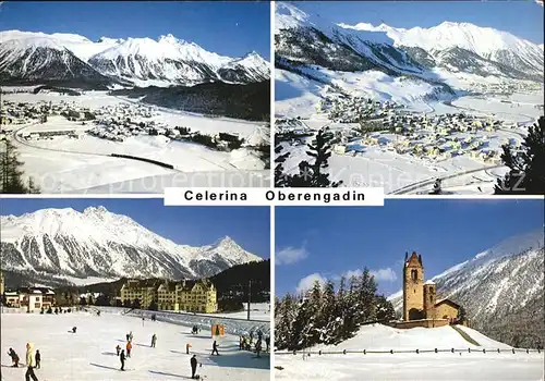 Celerina GR mit Piz Languard Cresta Palace Samedan San Gian Kat. Celerina