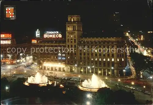 Barcelona Cataluna Kataloniensplatz bei Nacht Kat. Barcelona