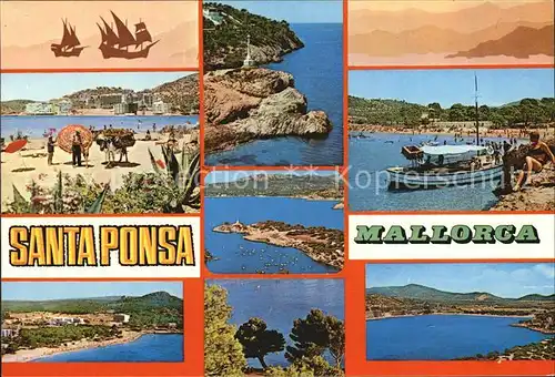 Santa Ponsa Mallorca Islas Baleares Fliegeraufnahme Strand Bucht  Kat. Calvia