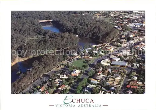 Echuca Town and Murray River aerial view Kat. Echuca