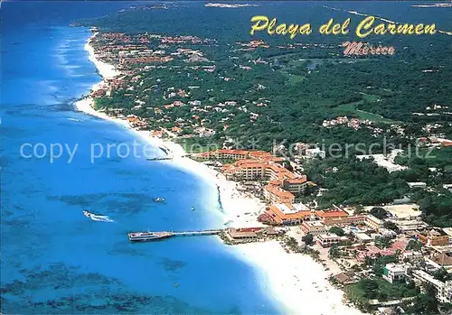 Playa Del Carmen Aerial view of Hotel zone on the Riviera Maya Kat. Playa Del Carmen