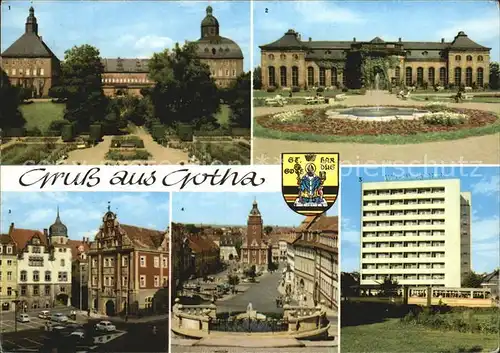 Gotha Thueringen Schloss Friedenstein Orangerie Rathaus Markt Hochhaus Leninplatz Kat. Gotha