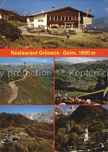Tschagguns Vorarlberg Restaurant Grueneck am Golm Montafon Gipfelkreuz Alpenpanorama Kat. Tschagguns