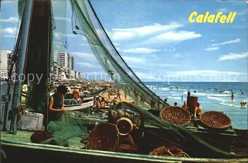 Calafell Strand Fischerboote Kat. Spanien