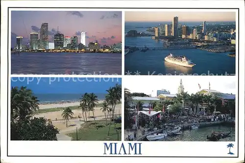 Miami Florida Hafen Strand Stadtansichten Kat. Miami