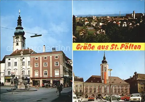 Poelten St Marktplatz Rathaus Kirche  Kat. St. Poelten