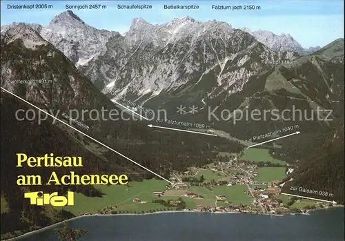 Pertisau Achensee Panoramakarte Kat. Eben am Achensee