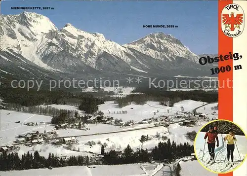 Obsteig Tirol Hohe Munde Mieminger Kette Winter Kat. Obsteig