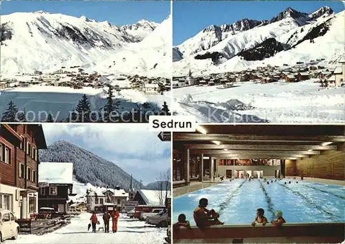 Sedrun Val Strem Crispalt Piz Culmatsch Piz Nair Dorfpartie Hallenbad Kat. Sedrun