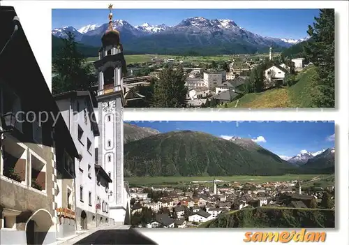 Samedan Kirche Panorama Kat. Samedan