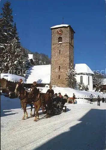 Adelboden Pferdeschlitten Kirche  Kat. Adelboden