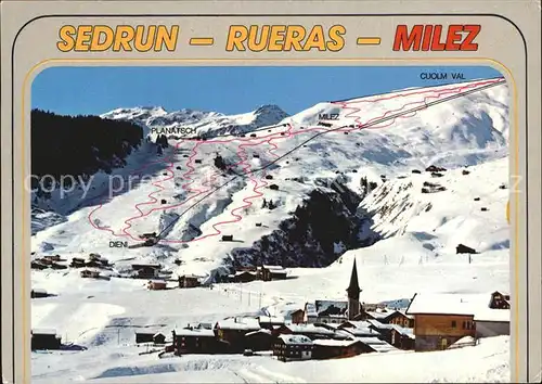 Rueras Sedrun Milez Skigebiet Kat. Rueras