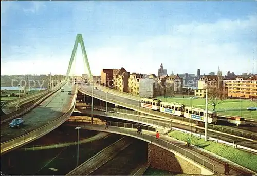 Koeln Rhein Severinsbruecke Strassenbahn Kat. Koeln