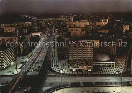 Berlin Panorama Blick vom Fernsehturm Karl Marx Allee Nachtaufnahme Kat. Berlin