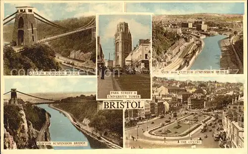 Bristol UK Clifton suspension bridge Park Street University Tower  Kat. Bristol City of