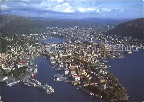 Bergen Norwegen Fliegeraufnahme Kat. Norwegen