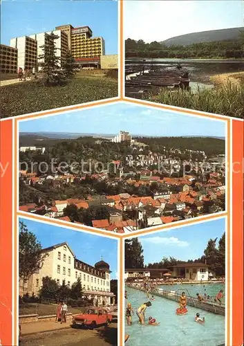 Friedrichroda FDGB Erholungsheime Gondelteich Adophsblick Schwimmbad Kat. Friedrichroda