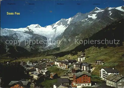 Saas Fee Panorama Bergkette Kat. Saas Fee