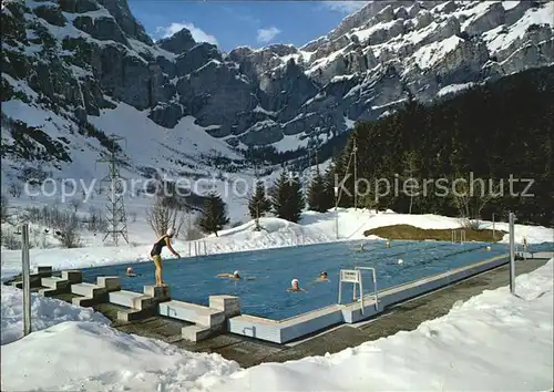 Leukerbad Schwimmbad im Winter Kat. Loeche les Bains
