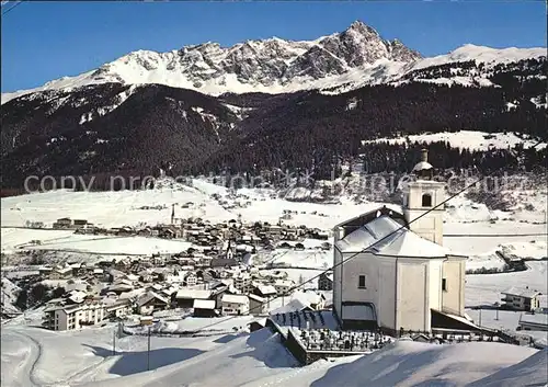 Piz Mitgel Kirche Winterlandschaft Kat. Piz Mitgel