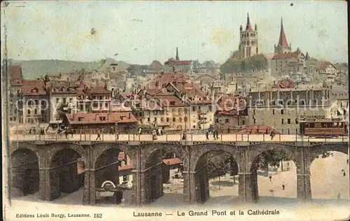 Lausanne VD Le Grand Pont Cathedrale Kat. Lausanne