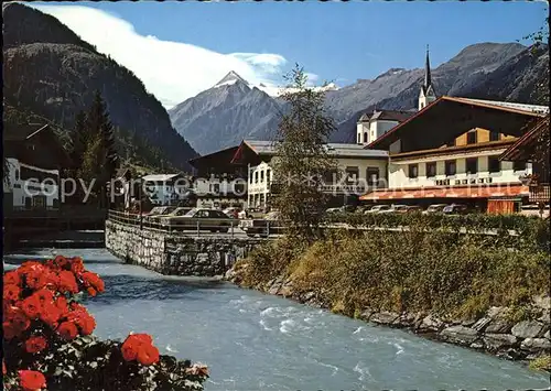 Kaprun Partie am Fluss Luftkurort Blick zum Kitzsteinhorn Hohe Tauern Kat. Kaprun