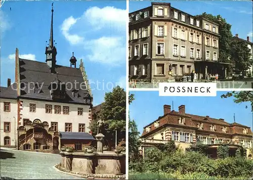 Poessneck Rathaus Posthirsch Hotel Erholungsheim Semmelweis Kat. Poessneck
