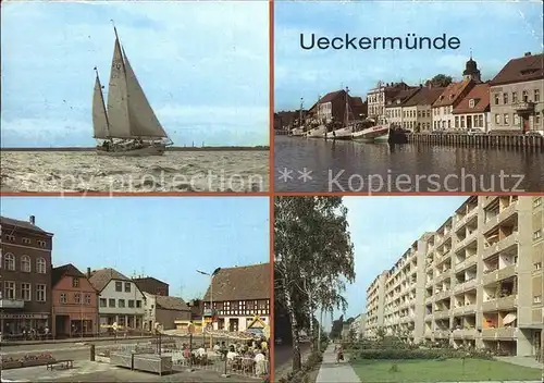 Ueckermuende Mecklenburg Vorpommern Pionierschiff "immer bereit" Hafen Karl Marx Platz Neubaugebiet Kat. Ueckermuende