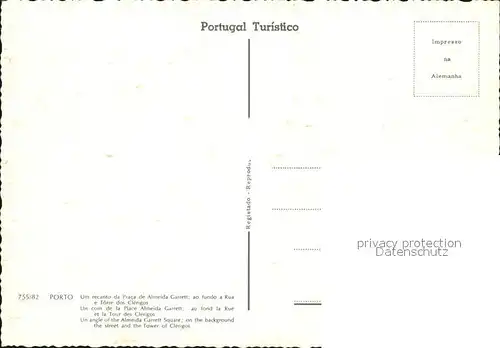 Porto Portugal Praca de Almeida Garrett Rua e Torre dos Clerigos Kat. Porto