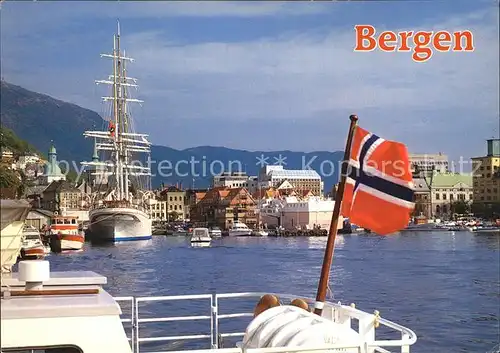 Bergen Norwegen Statsraad Lehmkuhl Hafen  Kat. Norwegen
