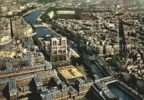 Paris Fliegeraufnahme Notre Dame et la Seine  Kat. Paris
