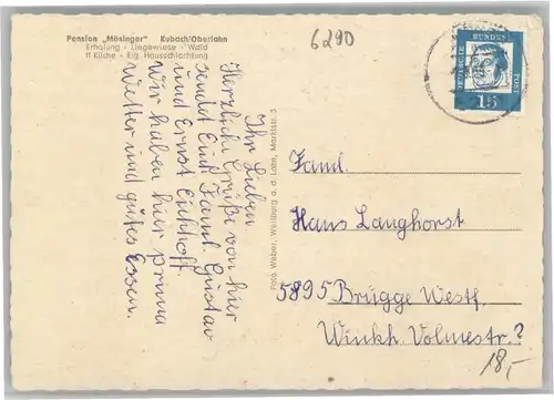 Kubach Weilburg Pension Moesinger x / Weilburg /Limburg-Weilburg LKR