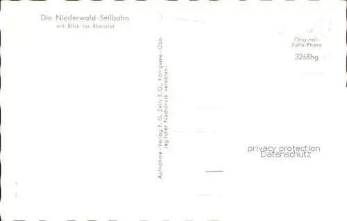 Assmannshausen Niederwald Seilbahn Rheintal / Ruedesheim am Rhein /