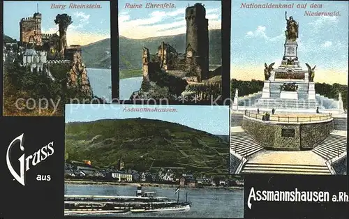 Assmannshausen Burg Rheinstein Nationaldenkmal Niederwald  / Ruedesheim am Rhein /