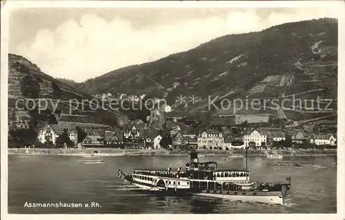 Assmannshausen Seitenraddampfer  / Ruedesheim am Rhein /