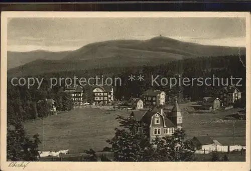 Oberhof Thueringen Blick zum Schneekopf vom Parkhotel Wuenscher Kat. Oberhof Thueringen