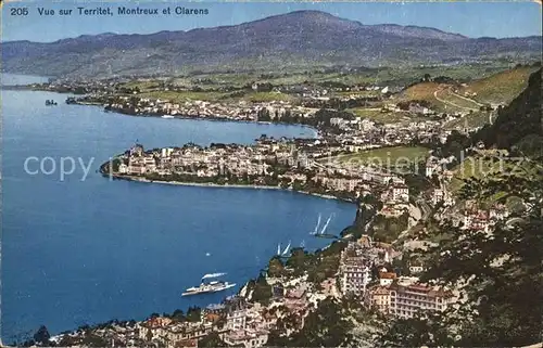 Montreux VD Clarens Blick nach Territet Kat. Montreux